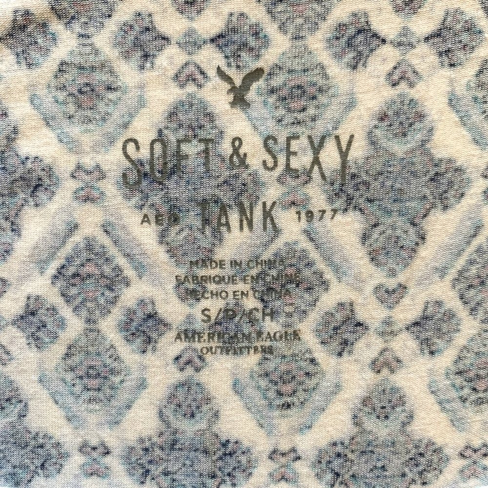 AEO Blue Patterned Swing Cami - Picture 2 of 2